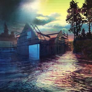 Storm och längtan ll. Acrylic on canvas. 80x110 cm